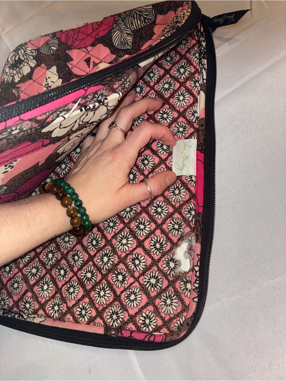Vera Bradley Quilted Tablet Sleeve Case in Mocha Rouge *Retired* - Picture 6 of 6